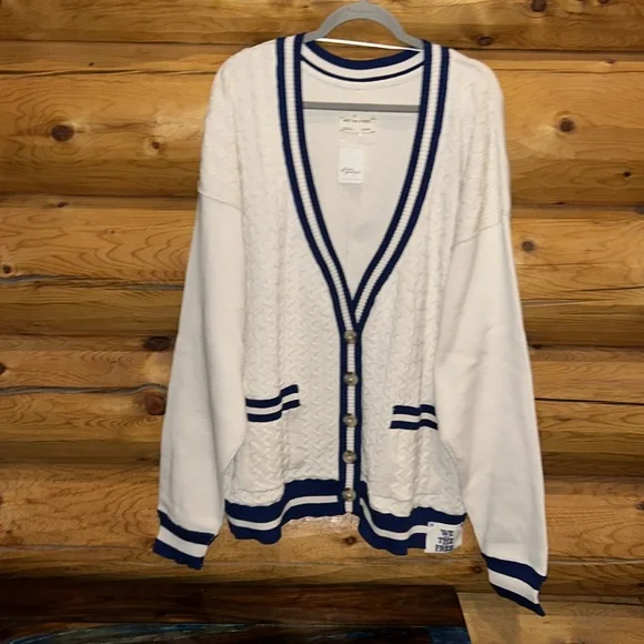 Free People Cream and Blue Cardigan - Picture 5 of 13